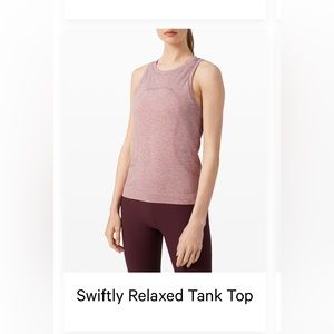 Lululemon Swifty Relaxed Tank. Heathered pink mauve size 6